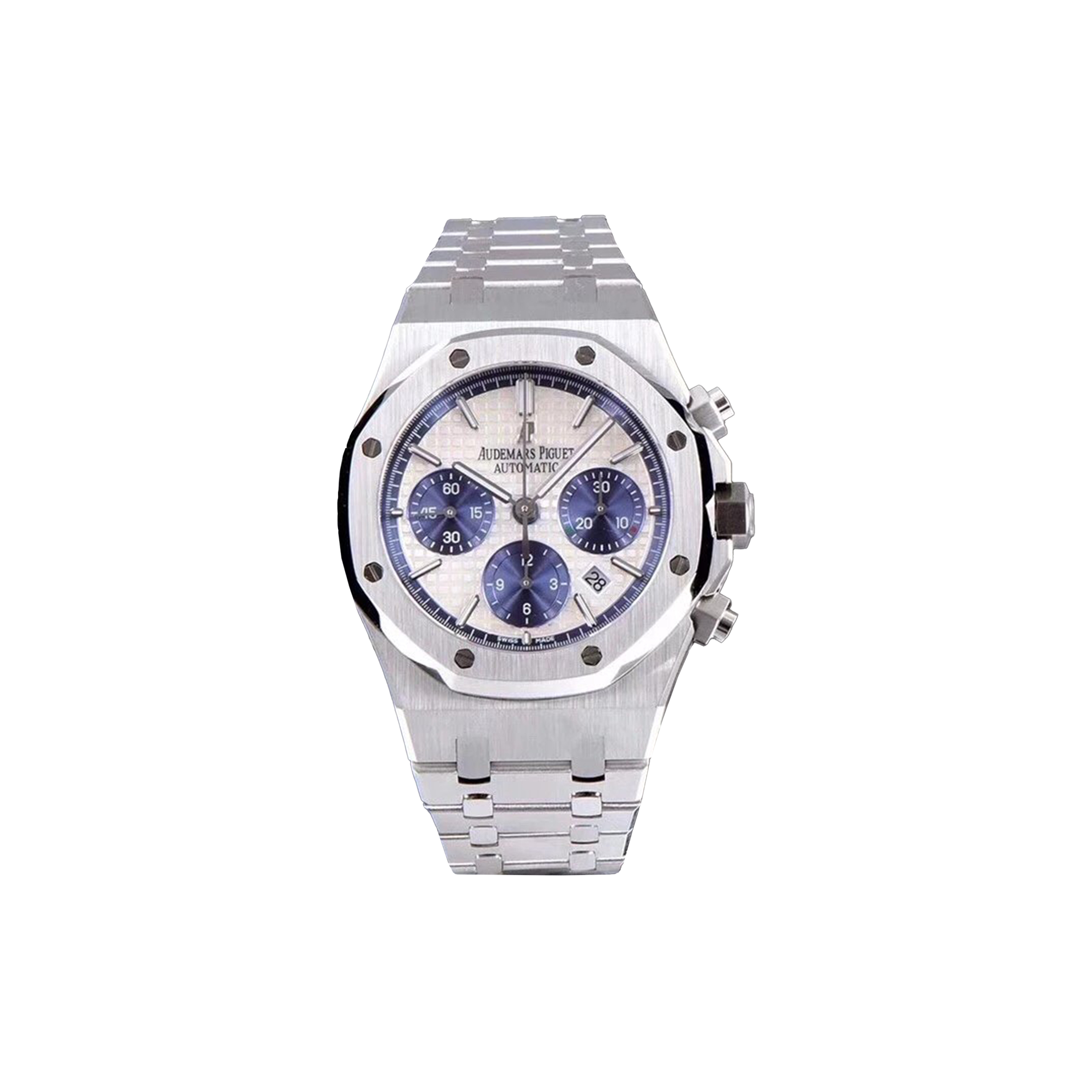 audemars P*g*et royal oak automatic chronograph movement stainless steel strap watch 26331